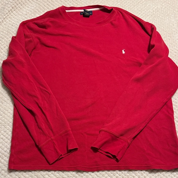 Polo by Ralph Lauren Men's Vibrant Red Long Sleeve Tee - Picture 1 of 10